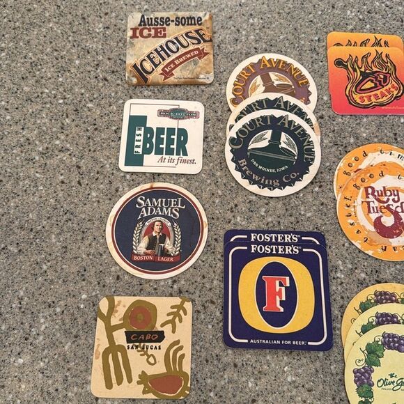 Vintage 90s Beer Restaurant Cardboard Coasters Set Of 33 - Picture 4 of 4
